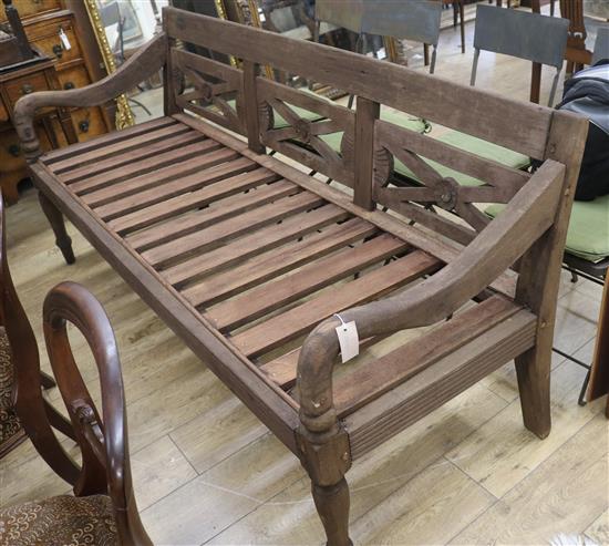 A wooden garden bench W.189cm